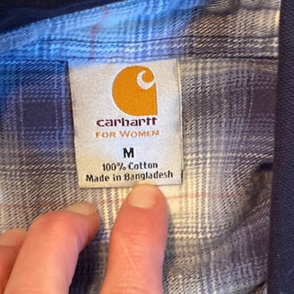 Women's Flannel Lined Carhartt Shirt Jacket, Size Medium, W8008MDT - Picture 10 of 14